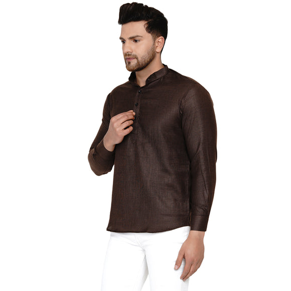 Veera Paridhaan Men's Cotton Khadi Full Sleeve Short kurta