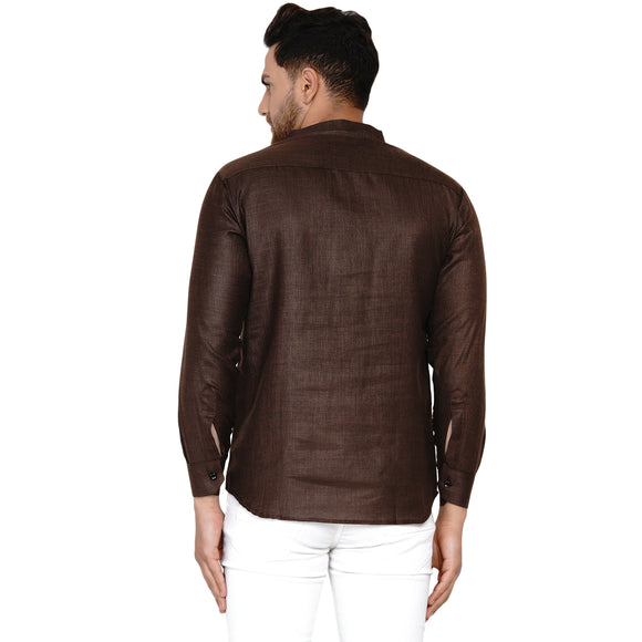 Veera Paridhaan Men's Cotton Khadi Full Sleeve Short kurta