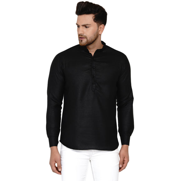 Veera Paridhaan Men's Cotton Khadi Full Sleeve Short kurta