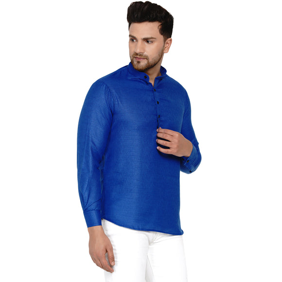 Veera Paridhaan Men's Cotton Khadi Full Sleeve Short kurta