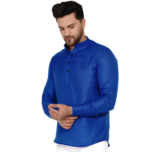 Veera Paridhaan Men's Cotton Khadi Full Sleeve Short kurta