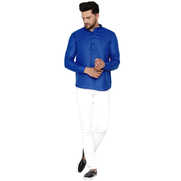 Veera Paridhaan Men's Cotton Khadi Full Sleeve Short kurta