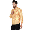 Veera Paridhaan Men's Cotton Printed Full Sleeve Short kurta-35