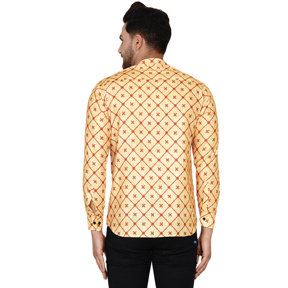 Veera Paridhaan Men's Cotton Printed Full Sleeve Short kurta