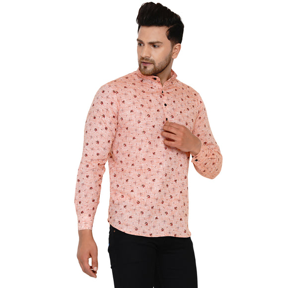 Veera Paridhaan Men's Cotton Printed Full Sleeve Short kurta