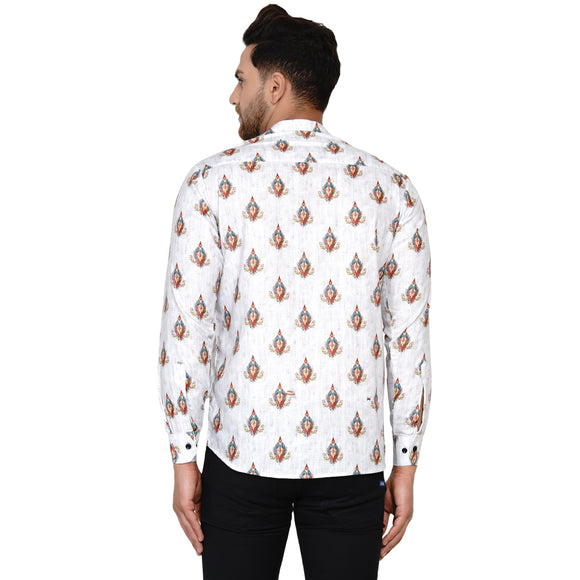 Veera Paridhaan Men's Cotton Printed Full Sleeve Short kurta