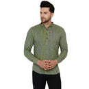 Veera Paridhaan Men's Cotton Sanganeri Printed Full Sleeve Short kurta-11