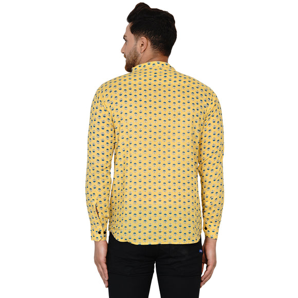 Veera Paridhaan Men's Cotton Sanganeri Printed Full Sleeve Short kurta