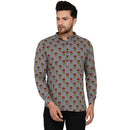 Veera Paridhaan Men's Cotton Sanganeri Printed Full Sleeve Short kurta-5
