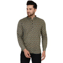 Veera Paridhaan Men's Cotton Sanganeri Printed Full Sleeve Short kurta-3