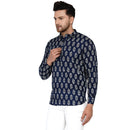Veera Paridhaan Men's Cotton Sanganeri Printed Full Sleeve Short kurta-37