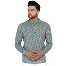 Veera Paridhaan Men's Cotton Sanganeri Printed Full Sleeve Short kurta-15