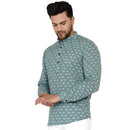 Veera Paridhaan Men's Cotton Sanganeri Printed Full Sleeve Short kurta-41