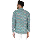 Veera Paridhaan Men's Cotton Sanganeri Printed Full Sleeve Short kurta-49