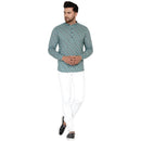 Veera Paridhaan Men's Cotton Sanganeri Printed Full Sleeve Short kurta-65