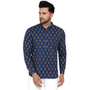 Veera Paridhaan Men's Cotton Sanganeri Printed Full Sleeve Short kurta-2