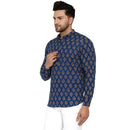 Veera Paridhaan Men's Cotton Sanganeri Printed Full Sleeve Short kurta-35