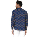 Veera Paridhaan Men's Cotton Sanganeri Printed Full Sleeve Short kurta-58