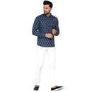 Veera Paridhaan Men's Cotton Sanganeri Printed Full Sleeve Short kurta-64