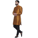 Veera Paridhaan Men's Ethnic Golden Jacquard Printed  Long  Straight Kurta-2