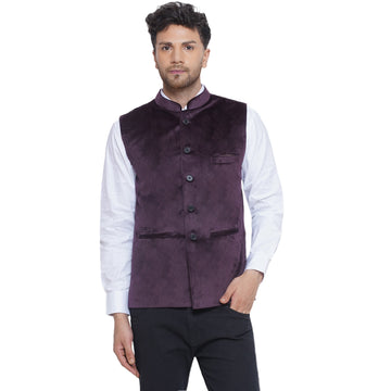 Veera Paridhaan Velvet Solid Nehru Jacket for Men - 0