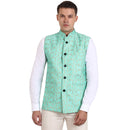 Veera Paridhaan Green Banarasi Print Nehru Jacket-1