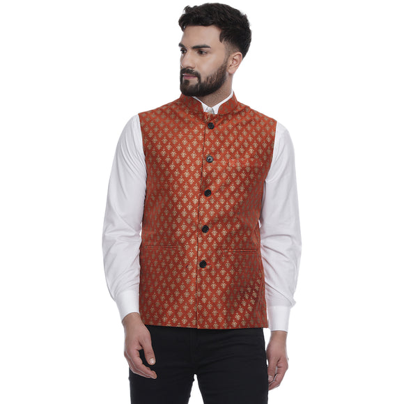 Veera Paridhaan  Jacquard Printed  Silk Nehru Jacket