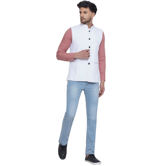 Veera Paridhaan Jacquard Printed Nehru Jacket for Men
