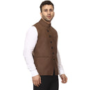 Veera Paridhaan Plain Chinese Collar Sleeveless Cotton Poly Nehru Jacket-33