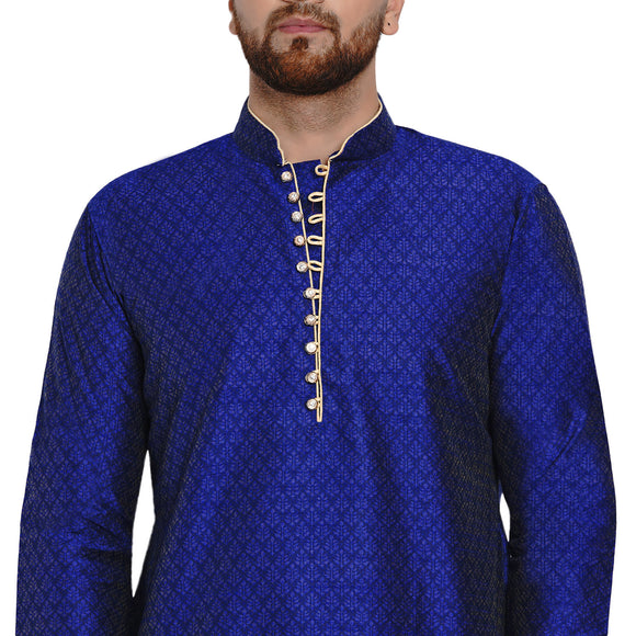 Veera Paridhaan Men's Ethnic Jacquard Full Sleeve Printed Long kurta Set