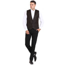 Veera Paridhaan Black Striped Cotton Poly Waistcoat-4