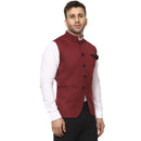 Veera Paridhaan Plain Chinese Collar Sleeveless Cotton Poly Nehru Jacket-34