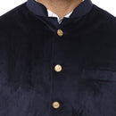 Veera Paridhaan Plain Chinese Collar Sleeveless Velvet Nehru Jacket-23
