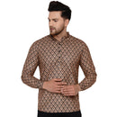 Veera Paridhaan Men's Cotton Printed Full Sleeve Short kurta-2
