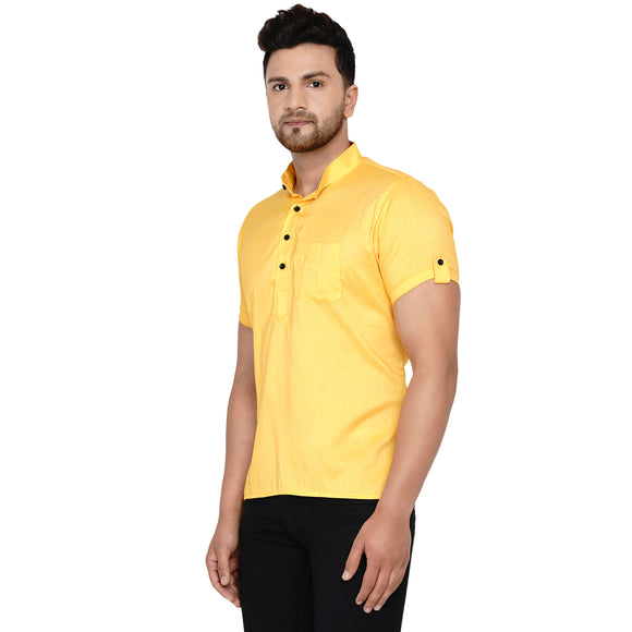 Veera Paridhaan Men's Rayon Half Sleeve Short kurta