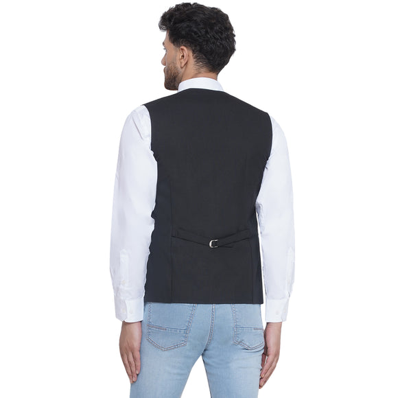 Veera Paridhaan Solid Slub Waist Coat for Men