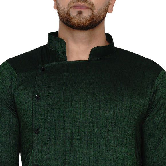 Veera Paridhaan Men's Rayon Side Pattern Full Sleeve long Straight kurta