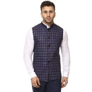 Veera Paridhaan Checkered Chinese Collar Sleeveless Cotton Poly  Nehru Jacket-2