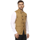 Veera Paridhaan Plain Chinese Collar Sleeveless Cotton Poly Nehru Jacket-29