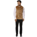 Veera Paridhaan Plain Chinese Collar Sleeveless Velvet Nehru Jacket-18