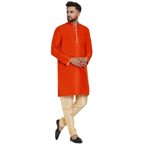 Veera Paridhaan Men's Ethnic Jacquard Full Sleeve Printed Long kurta Set