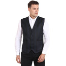 Veera Paridhaan Black Striped Cotton Poly Waistcoat-2
