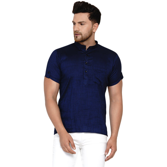 Veera Paridhaan Men's Rayon Half Sleeve Short kurta