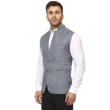 Veera Paridhaan Plain Chinese Collar Sleeveless Cotton Poly Waist Coat - 0