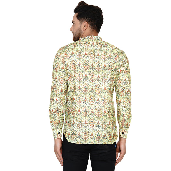 Veera Paridhaan Men's Cotton Printed Full Sleeve Short kurta