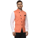 Veera Paridhaan Plain Chinese Collar Sleeveless Cotton Poly Nehru Jacket-42