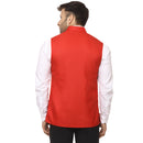 Veera Paridhaan Plain Chinese Collar Sleeveless Cotton Poly Nehru Jacket-44