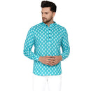 Veera Paridhaan Men's Cotton Sanganeri Printed Full Sleeve Short kurta-14