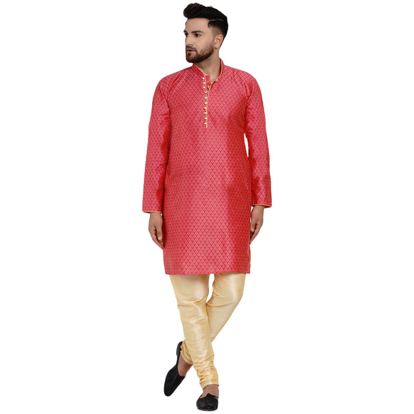 Veera Paridhaan Men's Ethnic Jacquard Full Sleeve Printed Long kurta Set