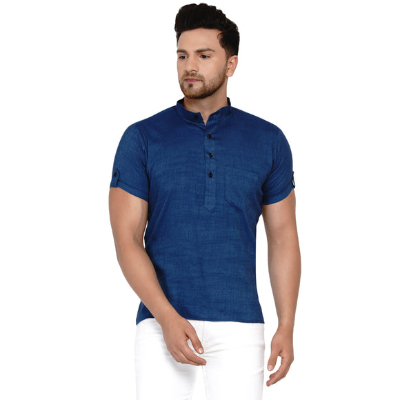 Veera Paridhaan Men's Rayon Half Sleeve Short kurta